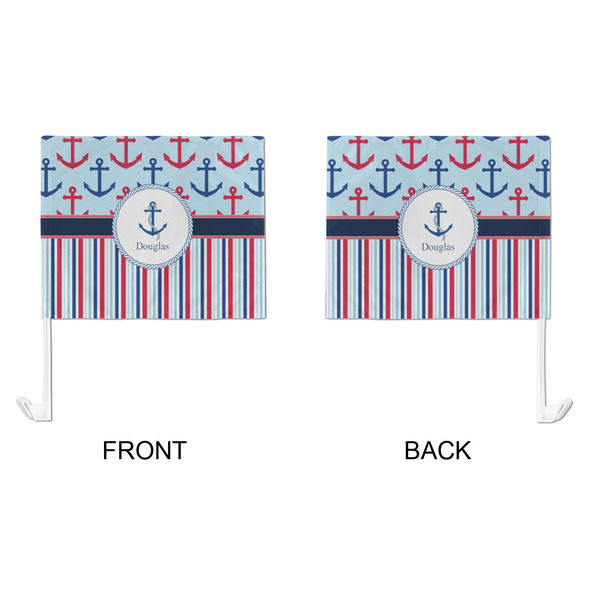 Anchors & Stripes Car Flag - Large - APPROVAL