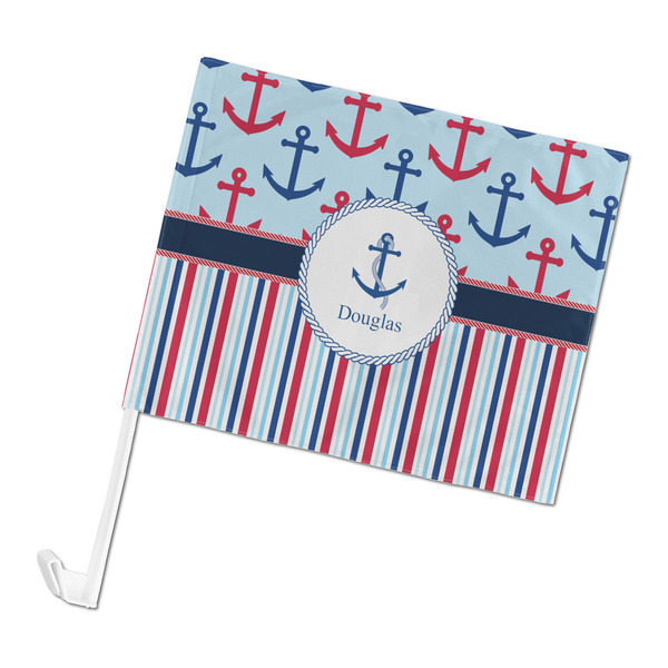 Custom Anchors & Stripes Car Flag - Large (Personalized)
