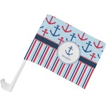 Anchors & Stripes Car Flag - Small w/ Name or Text
