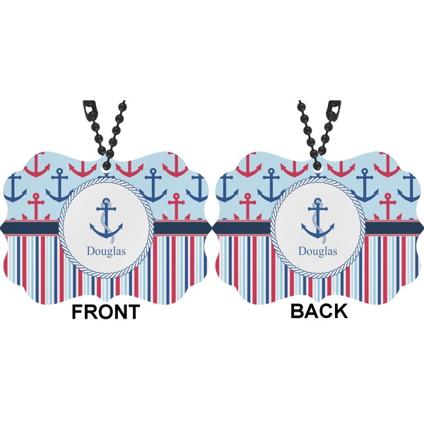 Anchors & Stripes Car Ornament (Approval)