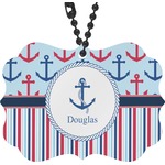 Anchors & Stripes Rear View Mirror Decor (Personalized)