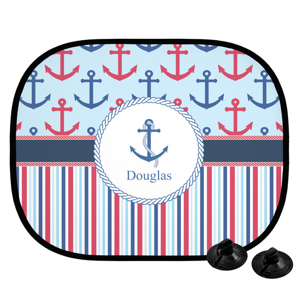 Custom Anchors & Stripes Car Side Window Sun Shade (Personalized)