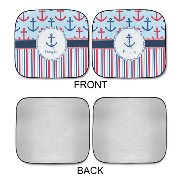 Anchors & Stripes Car Sun Shades - APPROVAL