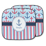 Anchors & Stripes Car Sun Shade - Two Piece (Personalized)