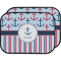 Anchors & Stripes Car Floor Mats (Back Seat) (Personalized)