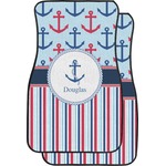 Anchors & Stripes Car Floor Mats (Front Seat) (Personalized)