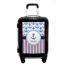 Anchors & Stripes Carry On Hard Shell Suitcase (Personalized)