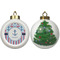Anchors & Stripes Ceramic Christmas Ornament - X-Mas Tree (APPROVAL)