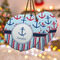 Anchors & Stripes Ceramic Ornament w/ Name or Text