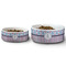 Anchors & Stripes Ceramic Dog Bowls - Size Comparison