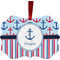 Anchors & Stripes Christmas Ornament (Front View)