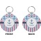 Anchors & Stripes Circle Keychain (Front + Back)