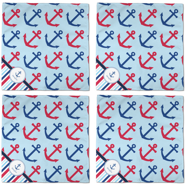 Anchors & Stripes Cloth Napkins - Personalized Dinner (APPROVAL) Set of 4