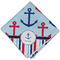 Anchors & Stripes Cloth Napkins - Personalized Dinner (Folded Four Corners)