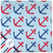Anchors & Stripes Cloth Napkins - Personalized Dinner (Full Open)