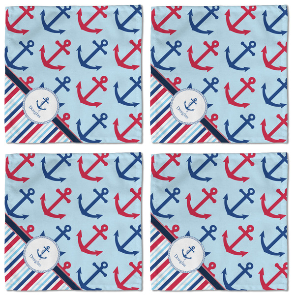 Anchors & Stripes Cloth Napkins - Personalized Lunch (APPROVAL) Set of 4
