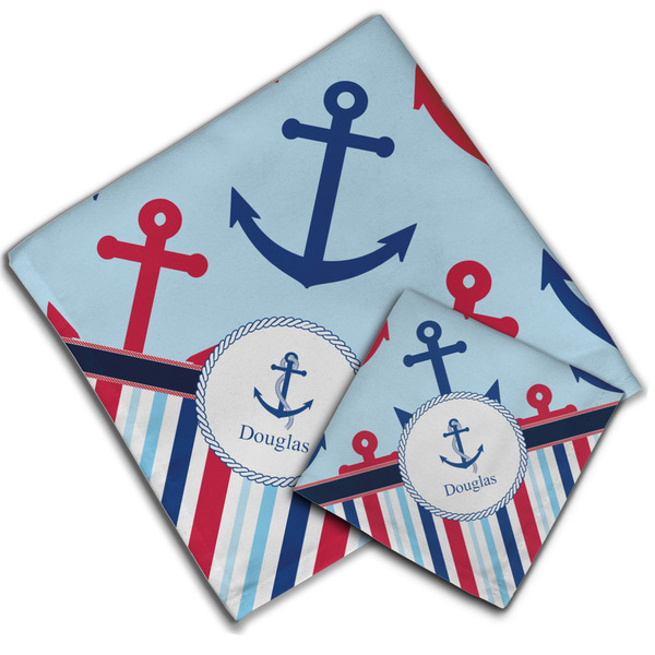 Anchors & Stripes Cloth Napkins - Personalized Lunch & Dinner (PARENT MAIN)