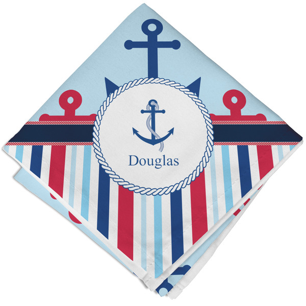 Custom Anchors & Stripes Cloth Napkin w/ Name or Text