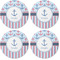 Anchors & Stripes Coaster Round Rubber Back - Apvl