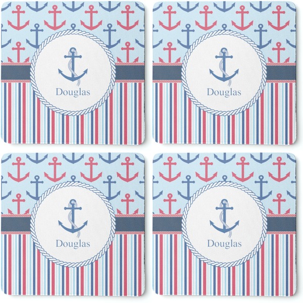Anchors & Stripes Coaster Rubber Back - Apvl