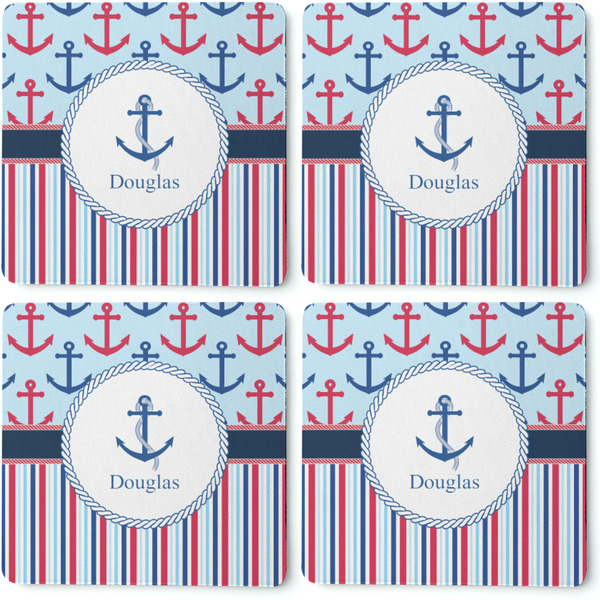 Anchors & Stripes Coaster Rubber Back - Apvl