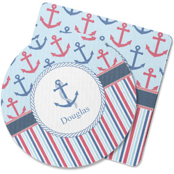 Anchors & Stripes Rubber Backed Coaster (Personalized)