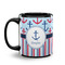Anchors & Stripes Coffee Mug - 11 oz - Black