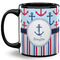 Anchors & Stripes Coffee Mug - 11 oz - Full- Black