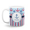 Anchors & Stripes Coffee Mug - 11 oz - White