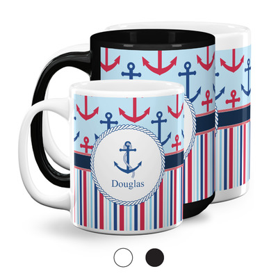 Anchors & Stripes Coffee Mug (Personalized)