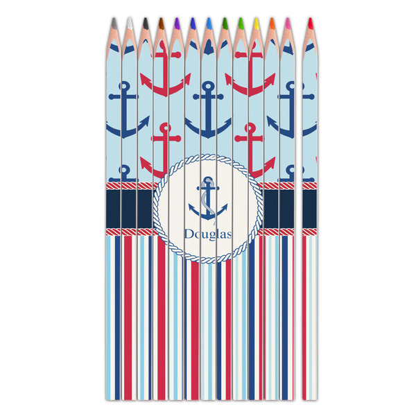 Custom Anchors & Stripes Colored Pencils (Personalized)