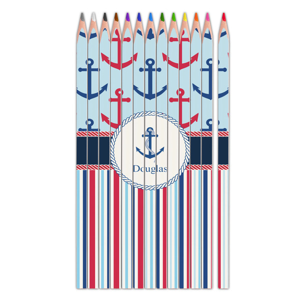 Custom Anchors & Stripes Colored Pencils (Personalized)