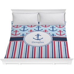 Anchors & Stripes Comforter - King (Personalized)