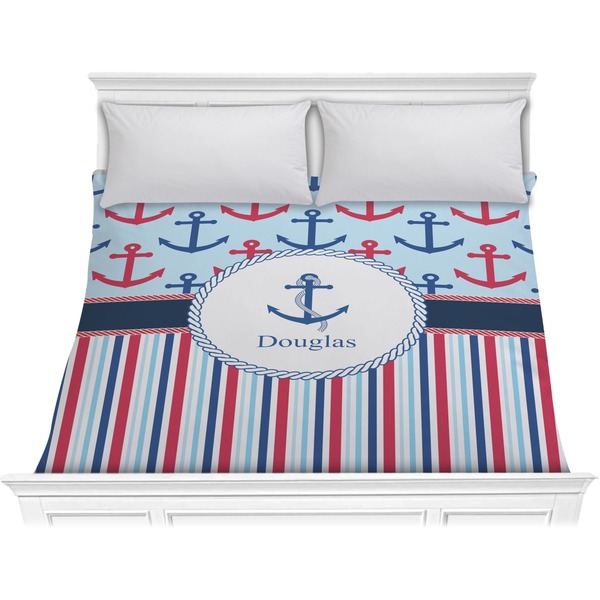 Custom Anchors & Stripes Comforter - King (Personalized)
