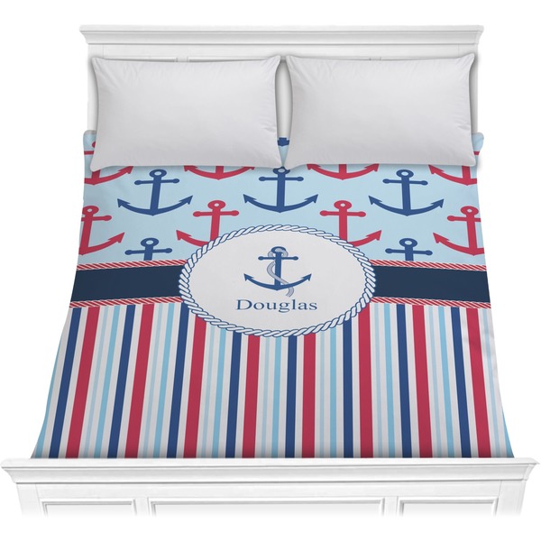 Custom Anchors & Stripes Comforter - Full / Queen (Personalized)