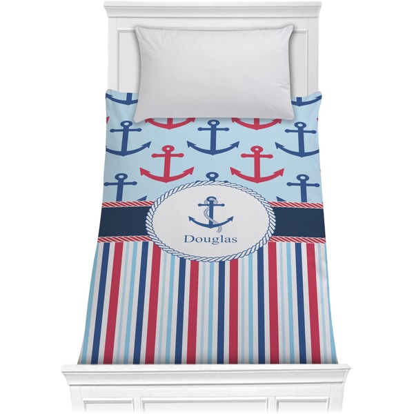 Custom Anchors & Stripes Comforter - Twin (Personalized)