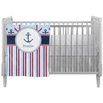 Anchors & Stripes Crib Comforter / Quilt (Personalized)