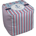 Anchors & Stripes Cube Pouf Ottoman - 13" (Personalized)