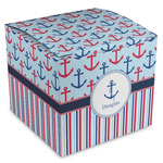 Anchors & Stripes Cube Favor Gift Boxes (Personalized)