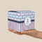 Anchors & Stripes Cube Favor Gift Box - On Hand - Scale View