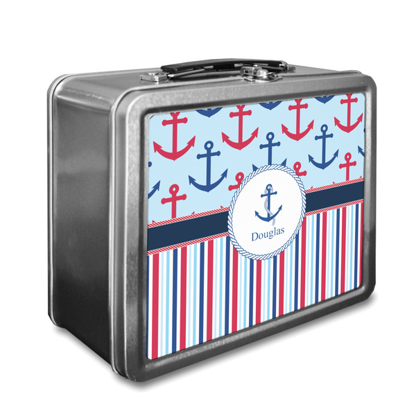 Custom Anchors & Stripes Lunch Box (Personalized)