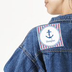 Anchors & Stripes Twill Iron On Patch - Custom Shape (Personalized)