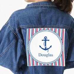Anchors & Stripes Twill Iron On Patch - Custom Shape - 3XL (Personalized)