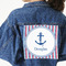 Anchors & Stripes Twill Iron On Patch - Custom Shape - 3XL (Personalized)