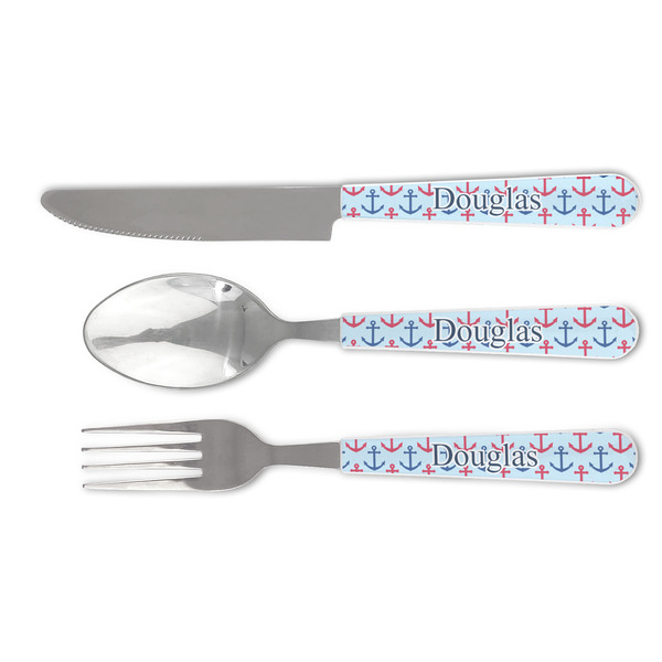 Custom Anchors & Stripes Cutlery Set (Personalized)