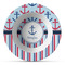 Anchors & Stripes Plastic Bowl - Microwave Safe - Composite Polymer (Personalized)