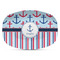 Anchors & Stripes Plastic Platter - Microwave & Oven Safe Composite Polymer (Personalized)