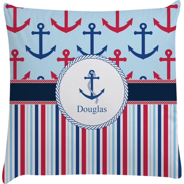 Custom Anchors & Stripes Decorative Pillow Case (Personalized)
