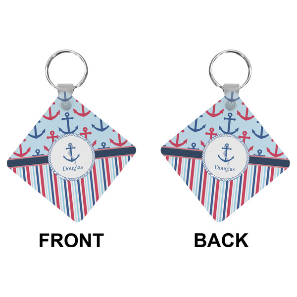 Anchors & Stripes Diamond Keychain (Front + Back)