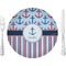 Anchors & Stripes Glass Lunch / Dinner Plate 10" (Personalized)
